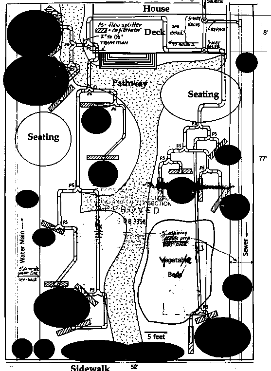 Gray water system plan view.