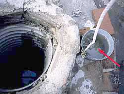 Inside of hand-dug well.